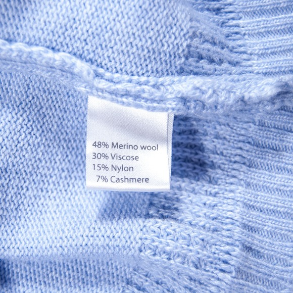 Benedetta B. Womens L‎ Blue Long Sleeve Knit Sweater Wool Cashmere Blend Large - Picture 9 of 11